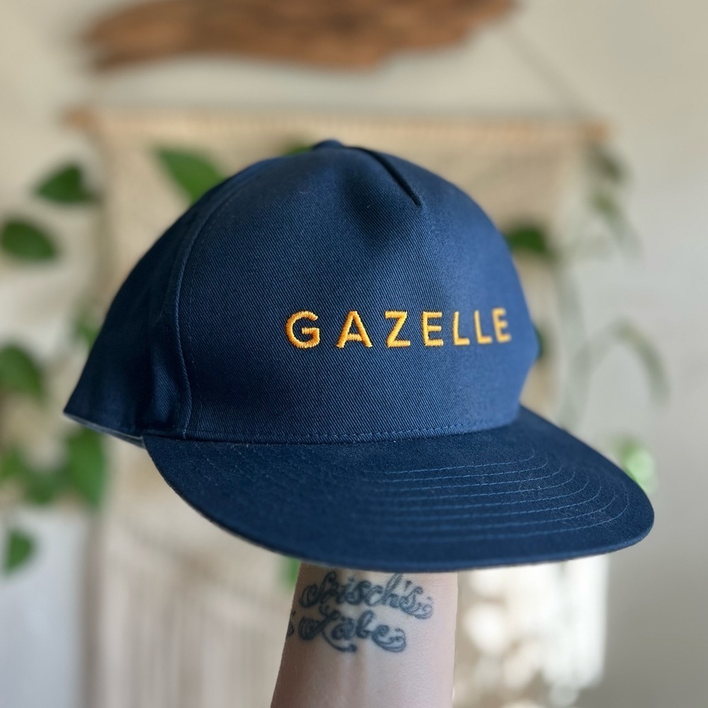 Gazelle Embroidered Hat Navy Blue Snapback | The Classics Yupoong Cotton Cap